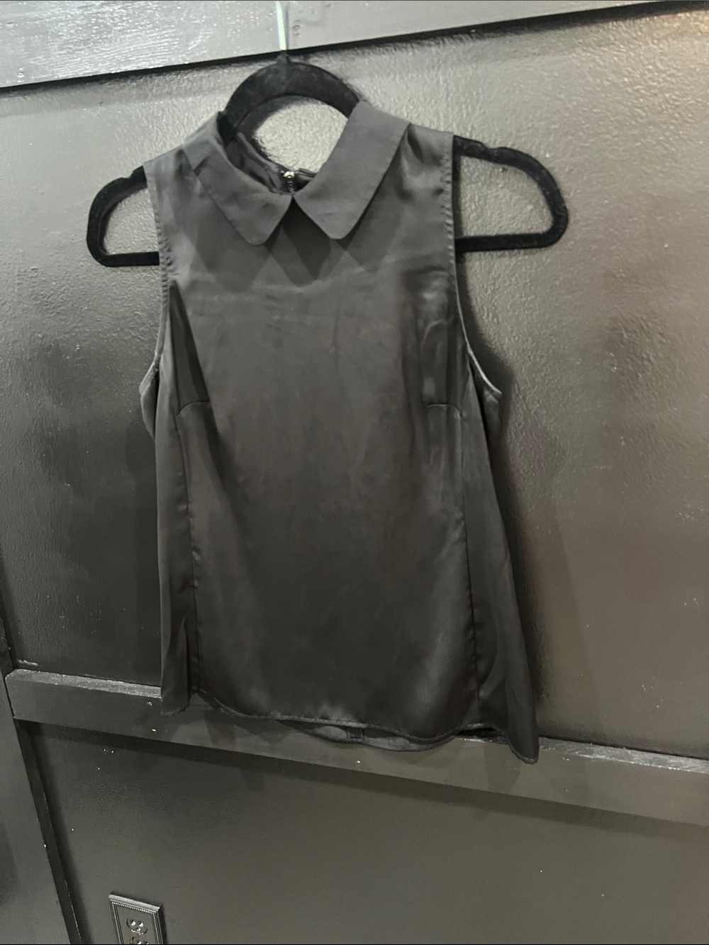 Halogen Black Sleeveless Peter Pan Collar Blouse | Size XS - Picture 4 of 11